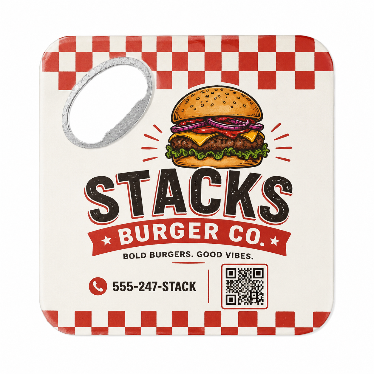 Burger Shop Bottle Opener Magnets – main product view