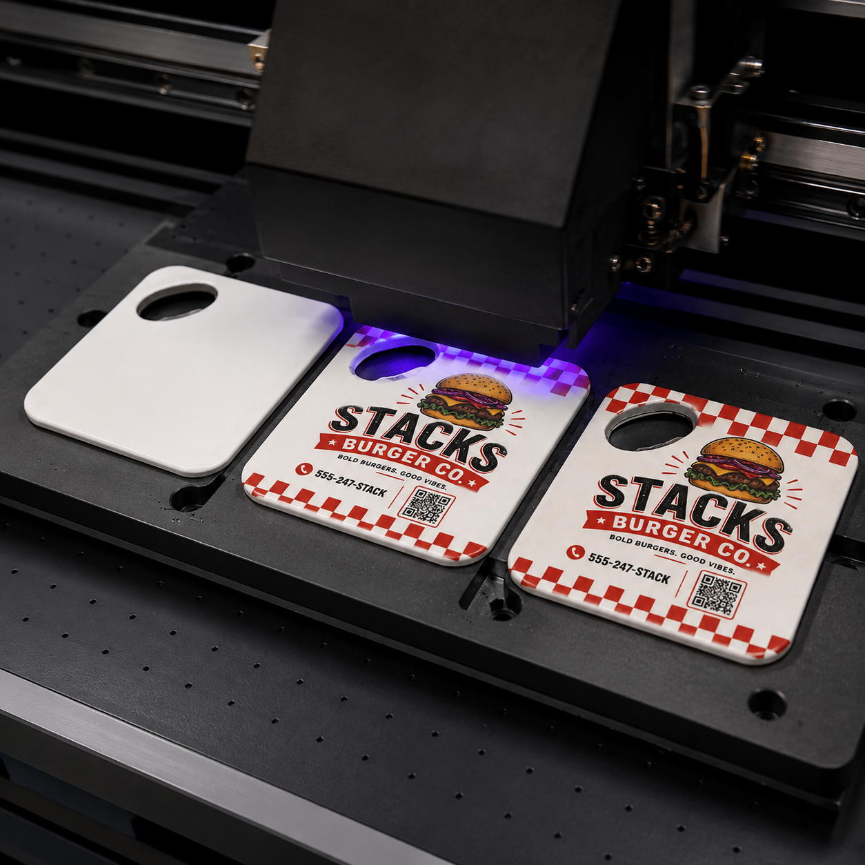 Burger Shop Bottle Opener Magnets – UV printing process
