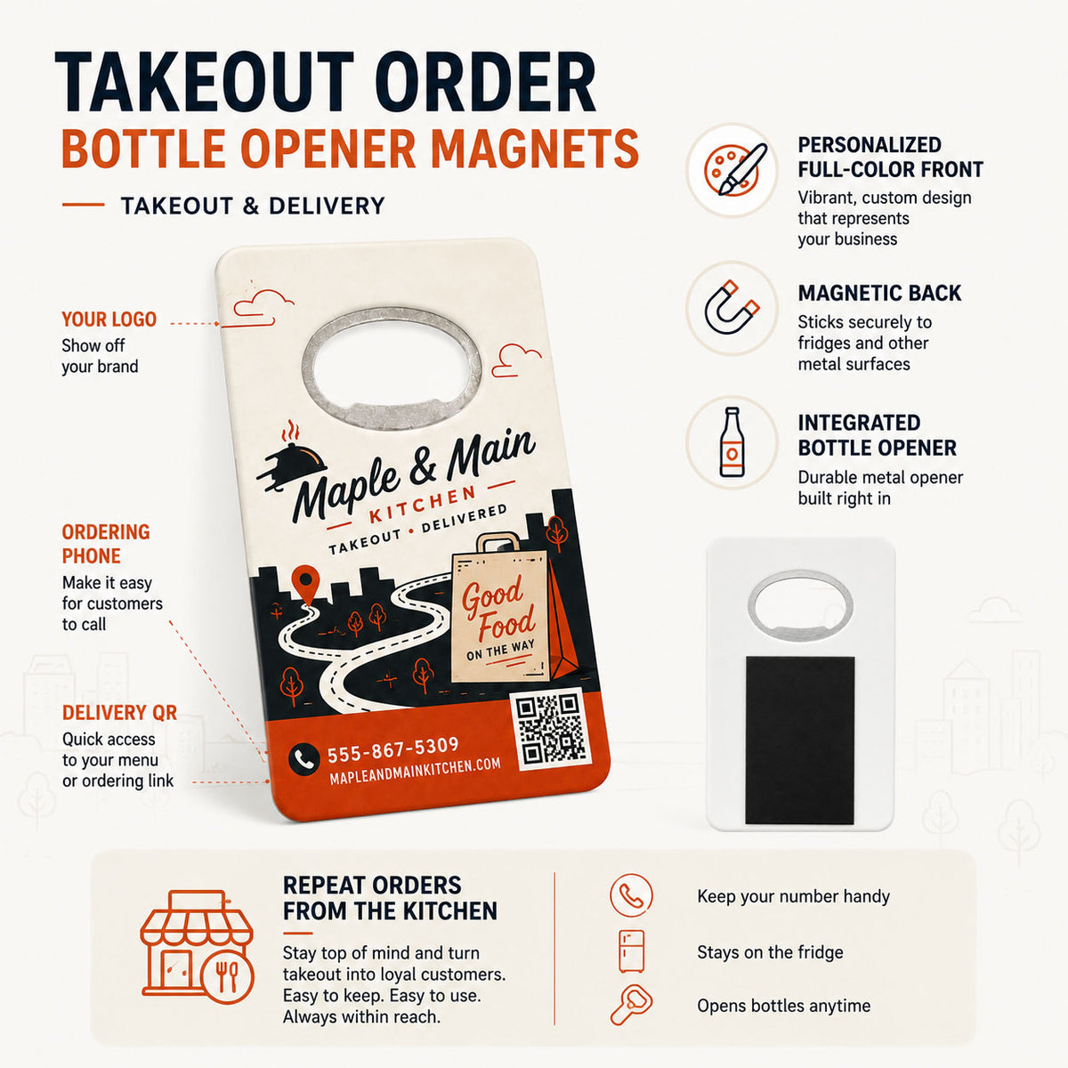 Takeout Order Bottle Opener Magnets
