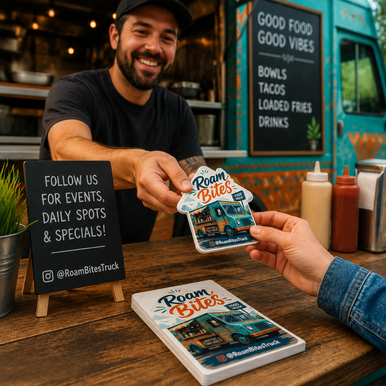 Custom Food Truck Bottle Opener Magnets – promotional use scene