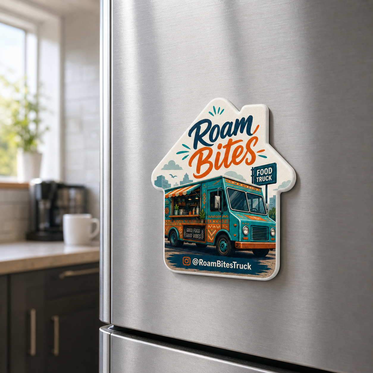 Custom Food Truck Bottle Opener Magnets – magnetic use on a metal surface