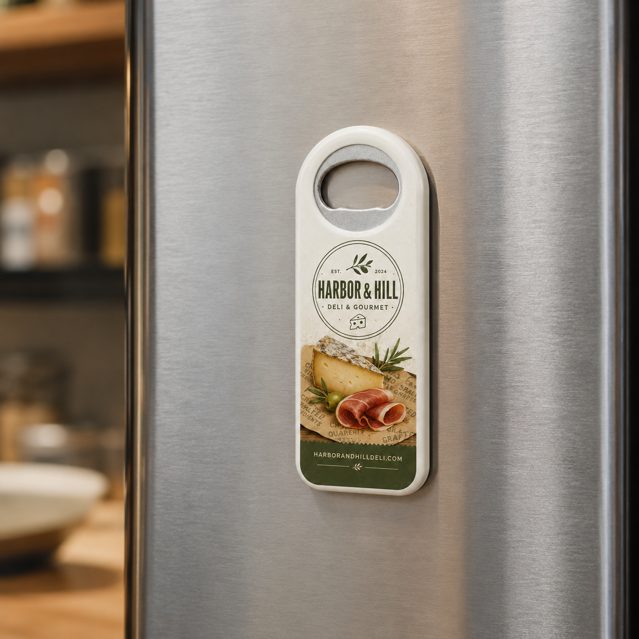 Gourmet Food Shop Bottle Opener Magnets – magnetic use on a metal surface