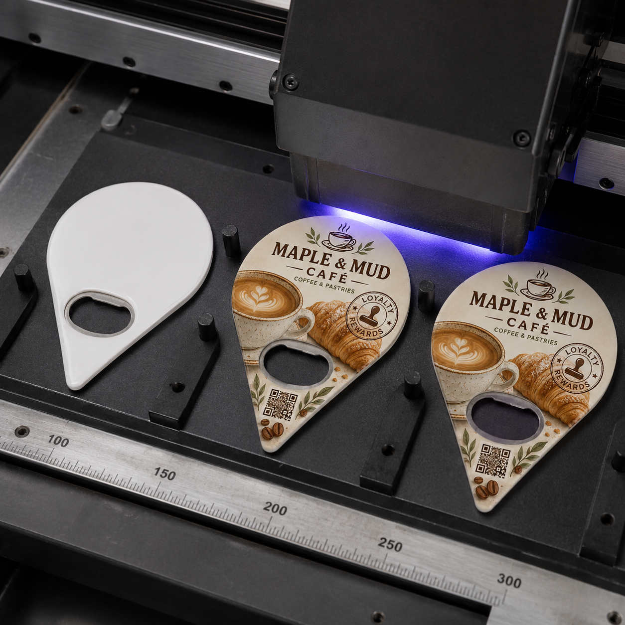 Café Loyalty Bottle Opener Magnets – UV printing process