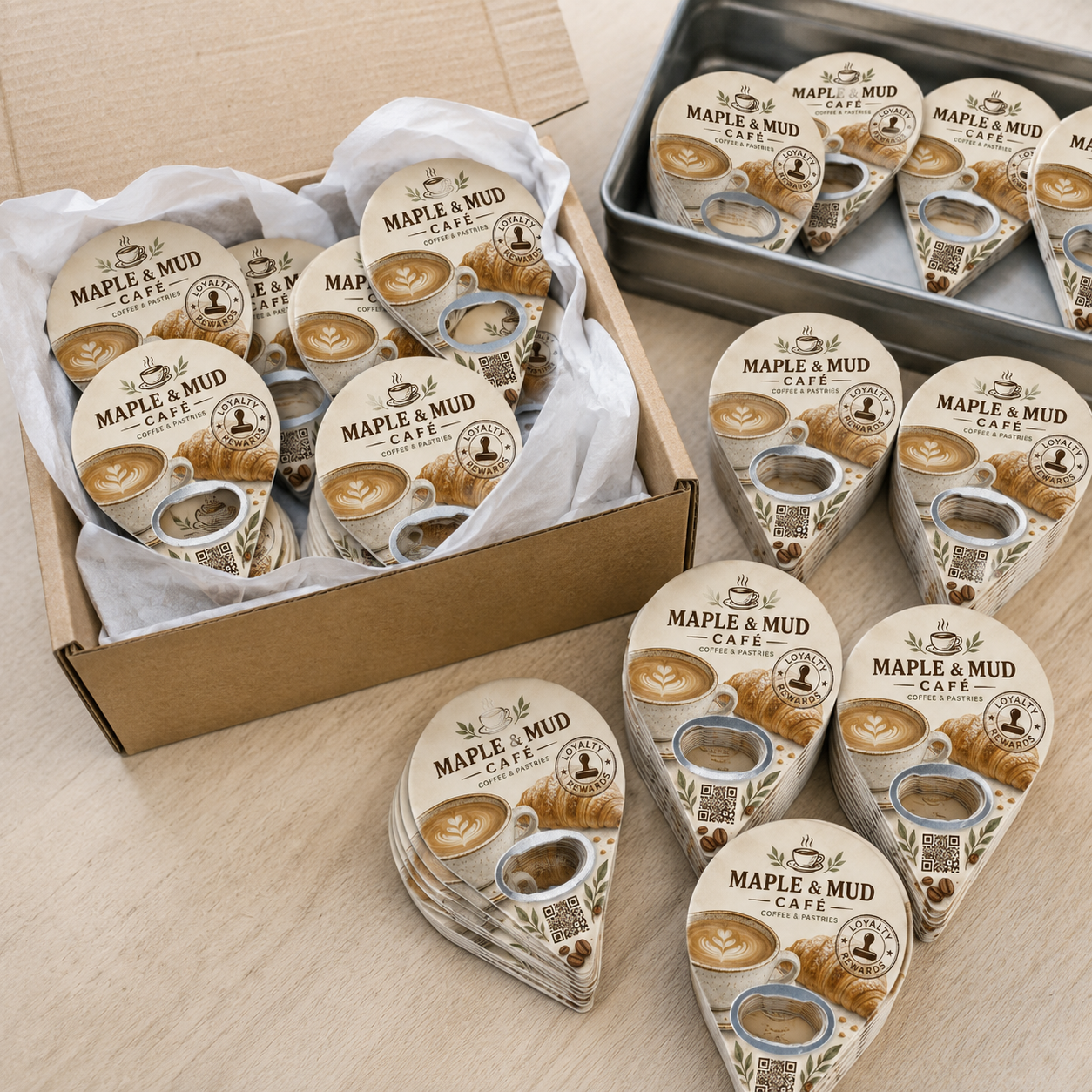 Café Loyalty Bottle Opener Magnets – bulk order presentation