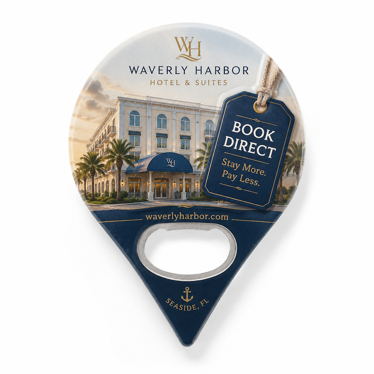 Custom Hotel Bottle Opener Magnets – main product view
