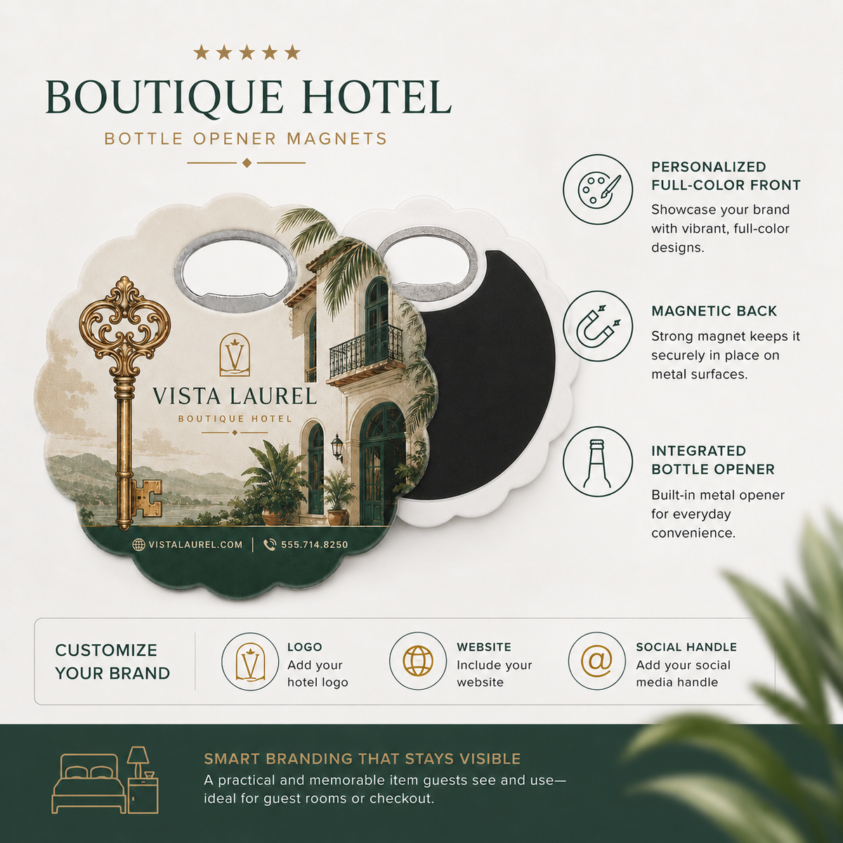 Boutique Hotel Bottle Opener Magnets