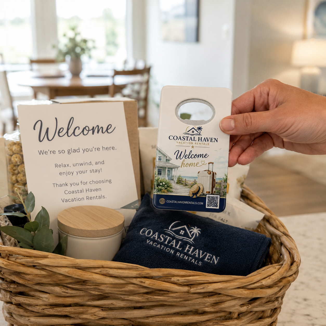 Vacation Rental Welcome Bottle Opener Magnets – promotional use scene