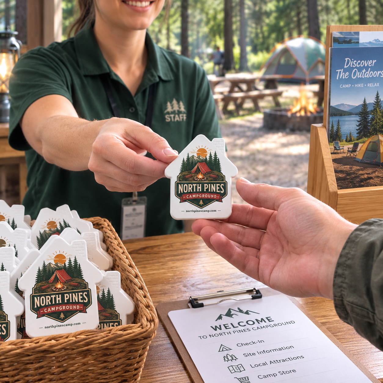 Campground Bottle Opener Magnets – promotional use scene