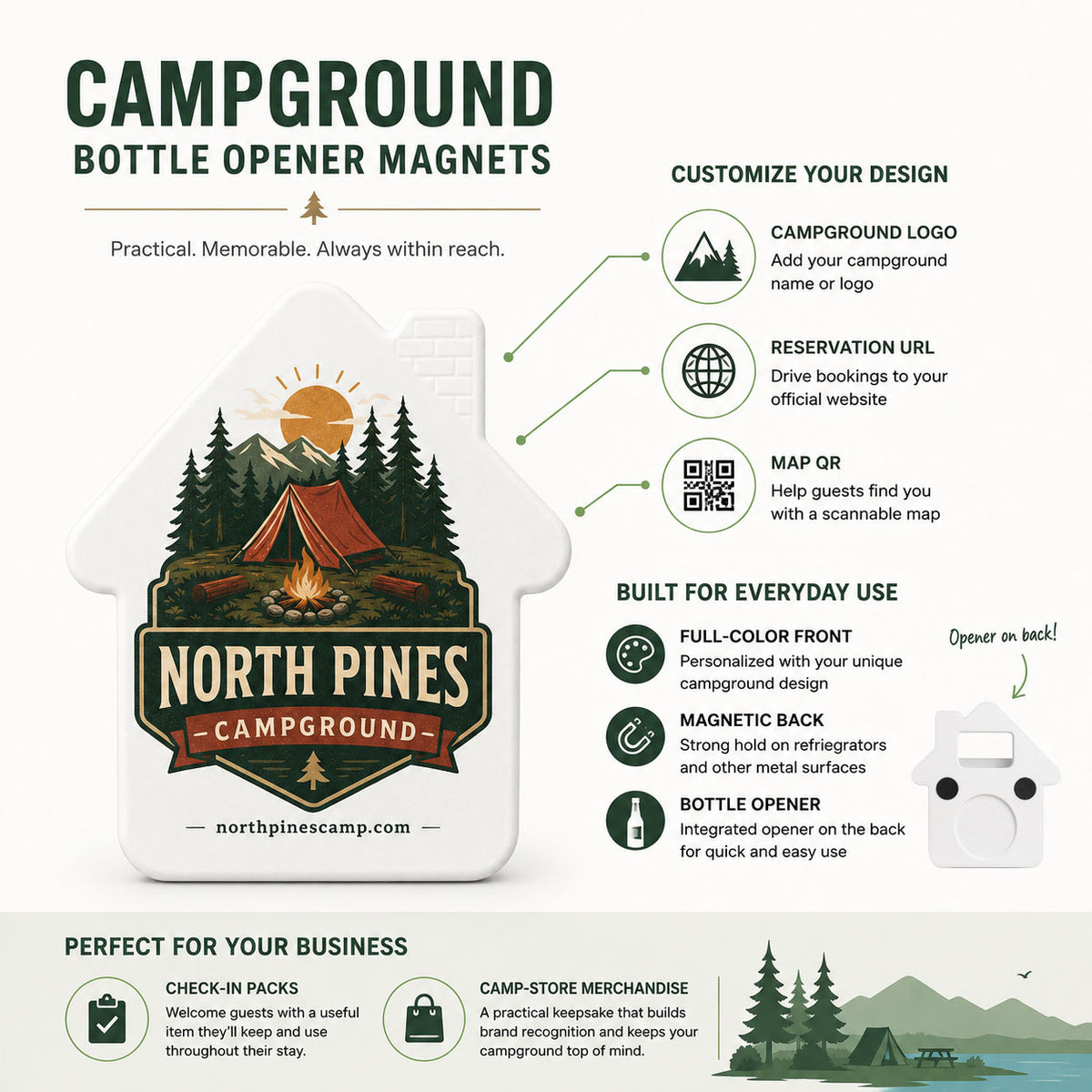 Campground Bottle Opener Magnets