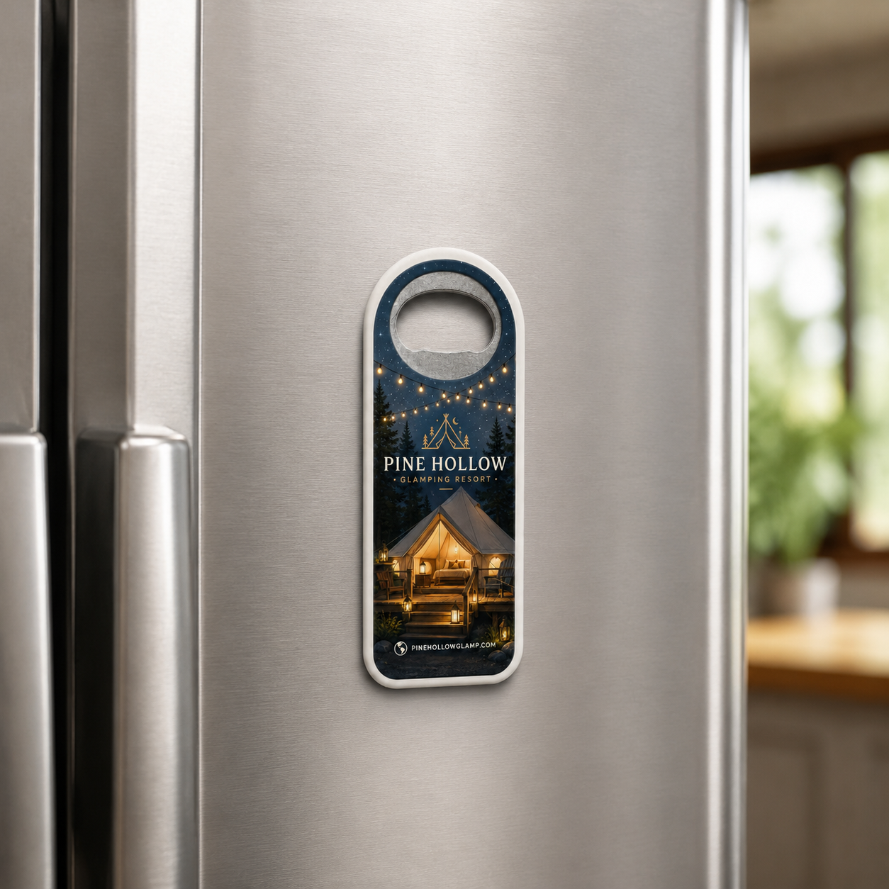 Glamping Bottle Opener Magnets – magnetic use on a metal surface
