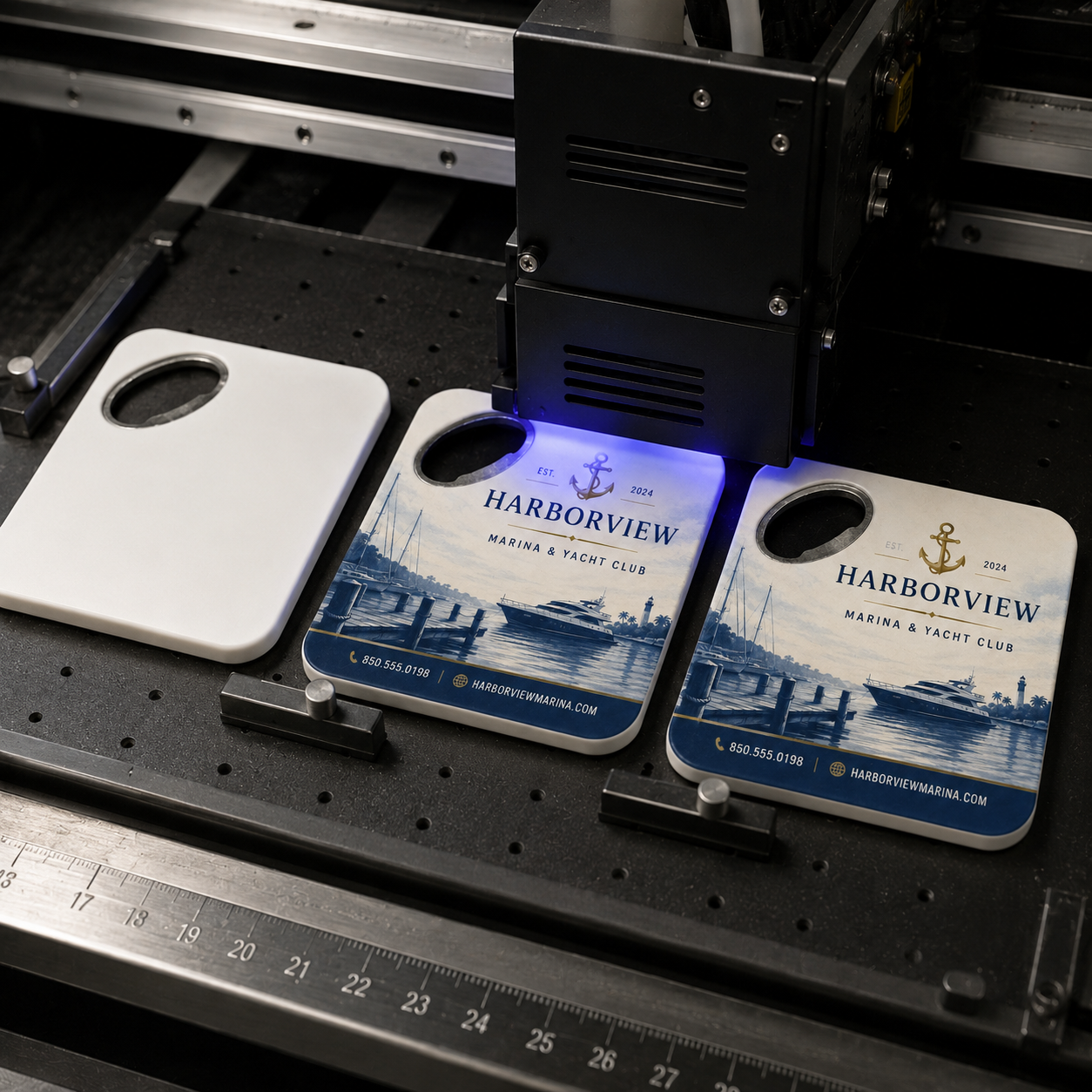 Marina Bottle Opener Magnets – UV printing process