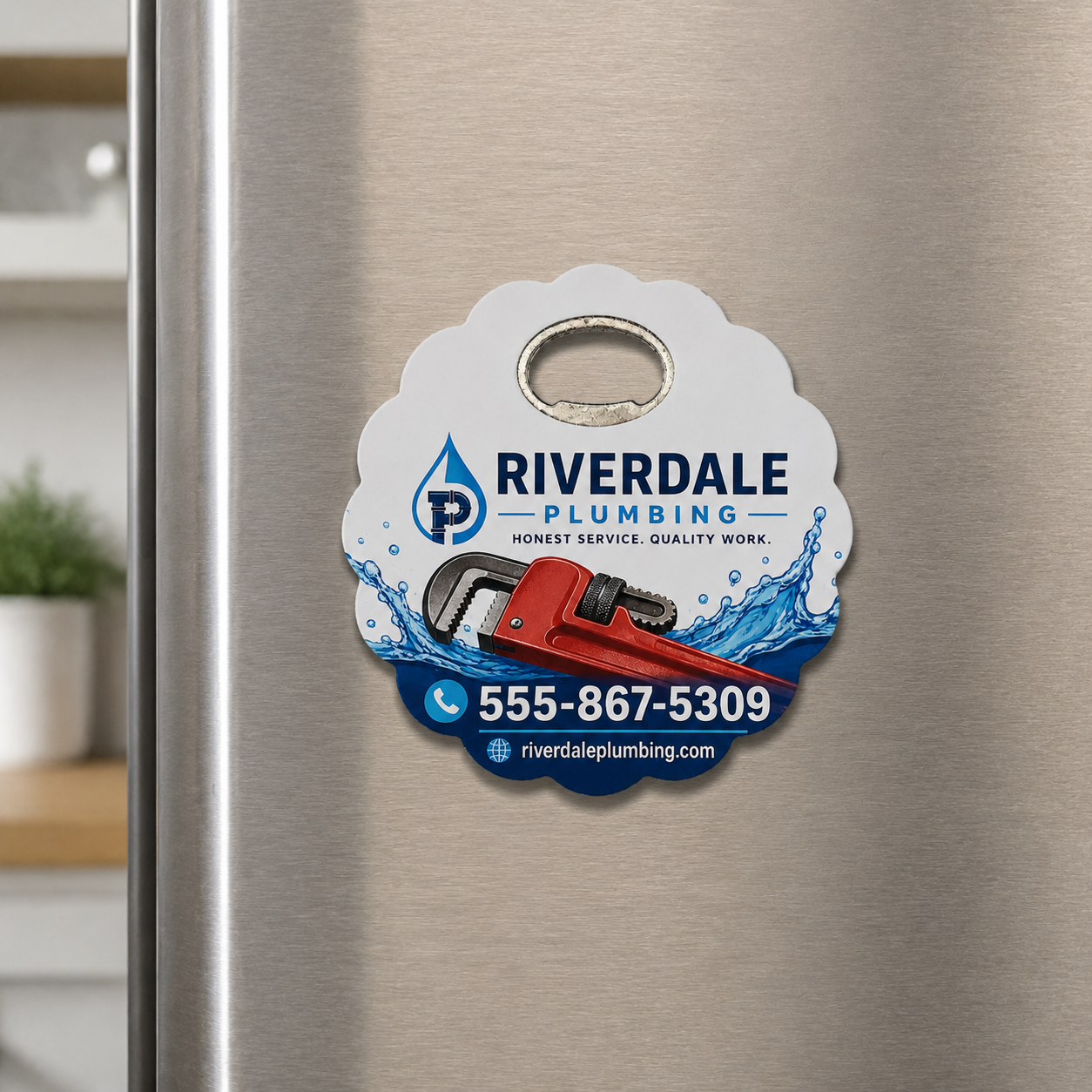 Plumber Bottle Opener Magnets – magnetic use on a metal surface