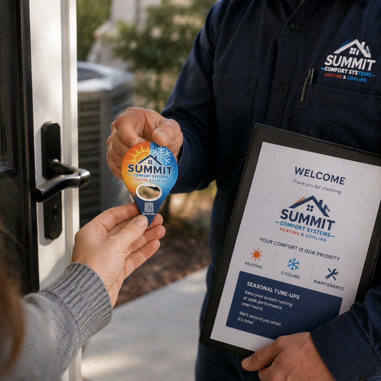 HVAC Bottle Opener Magnets – promotional use scene
