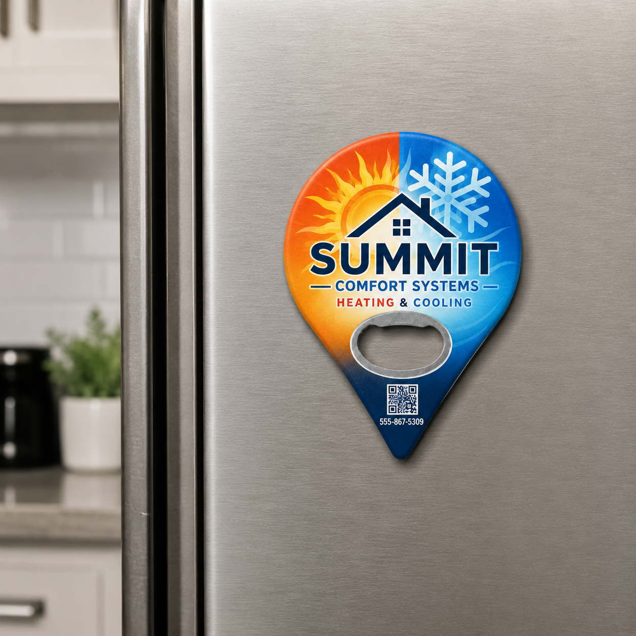 HVAC Bottle Opener Magnets – magnetic use on a metal surface