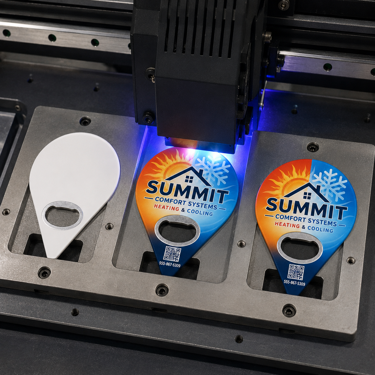 HVAC Bottle Opener Magnets – UV printing process