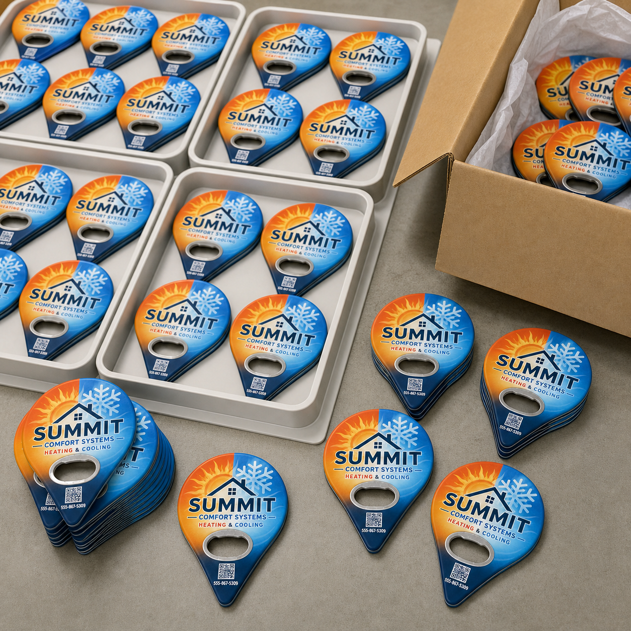 HVAC Bottle Opener Magnets – bulk order presentation