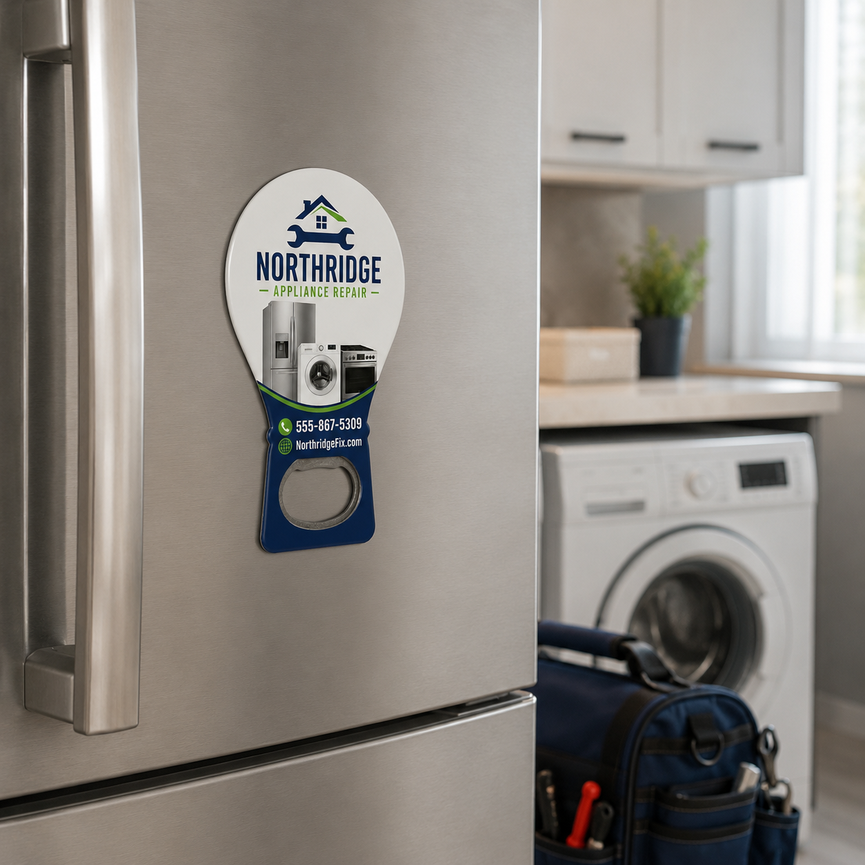 Appliance Repair Bottle Opener Magnets – promotional use scene