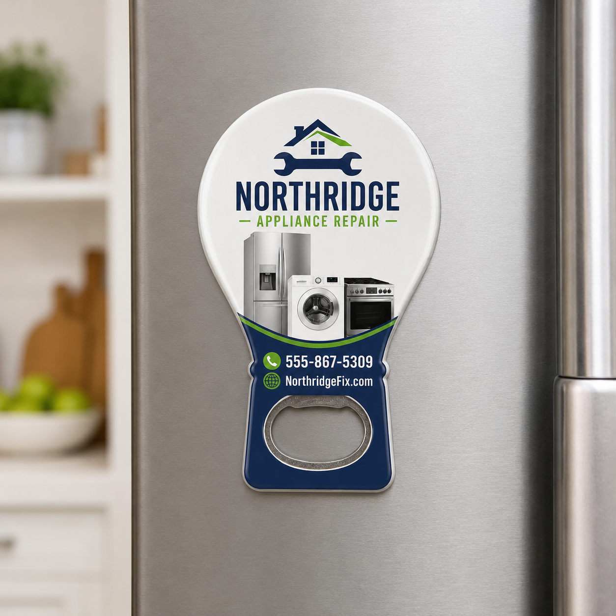 Appliance Repair Bottle Opener Magnets – magnetic use on a metal surface