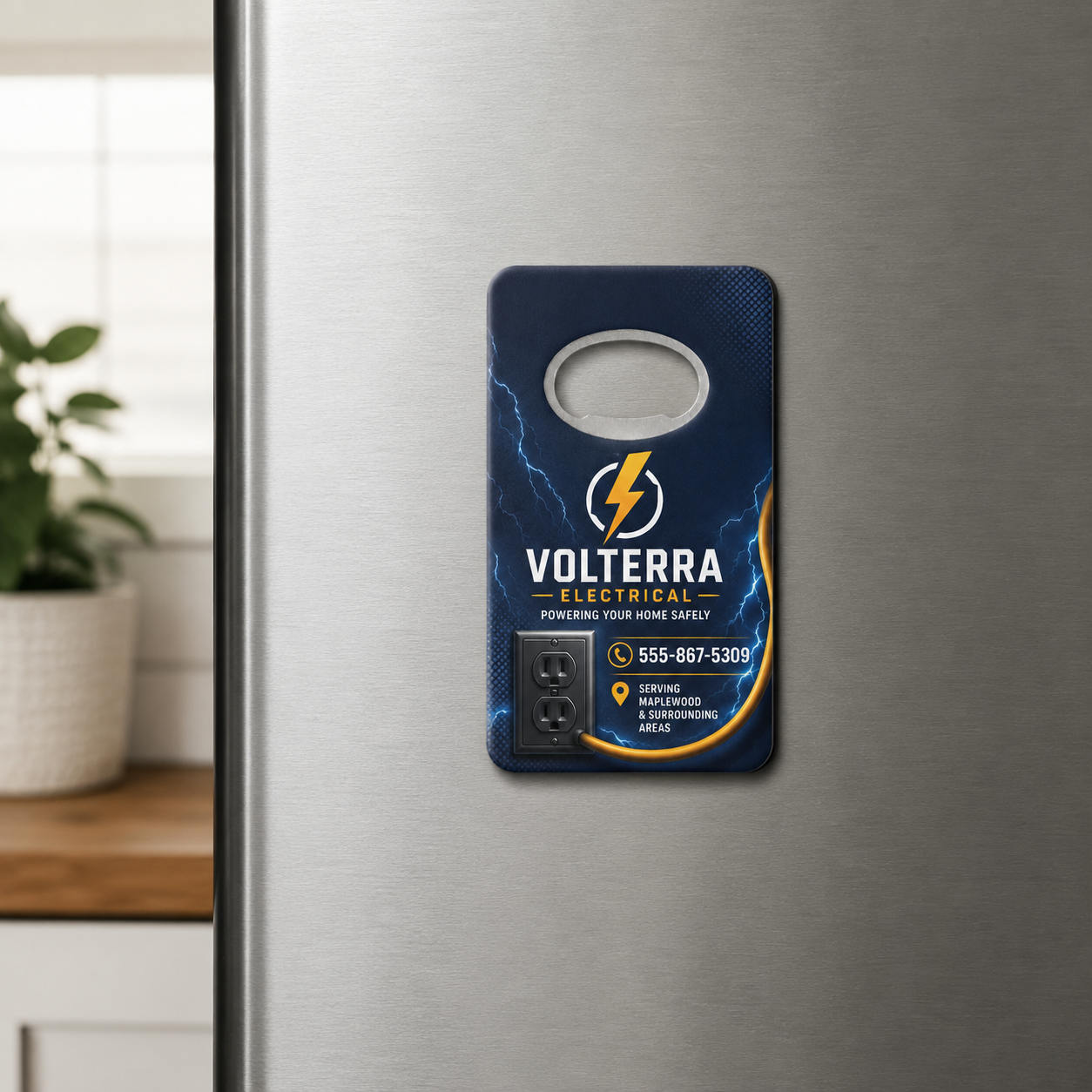 Electrician Bottle Opener Magnets – magnetic use on a metal surface