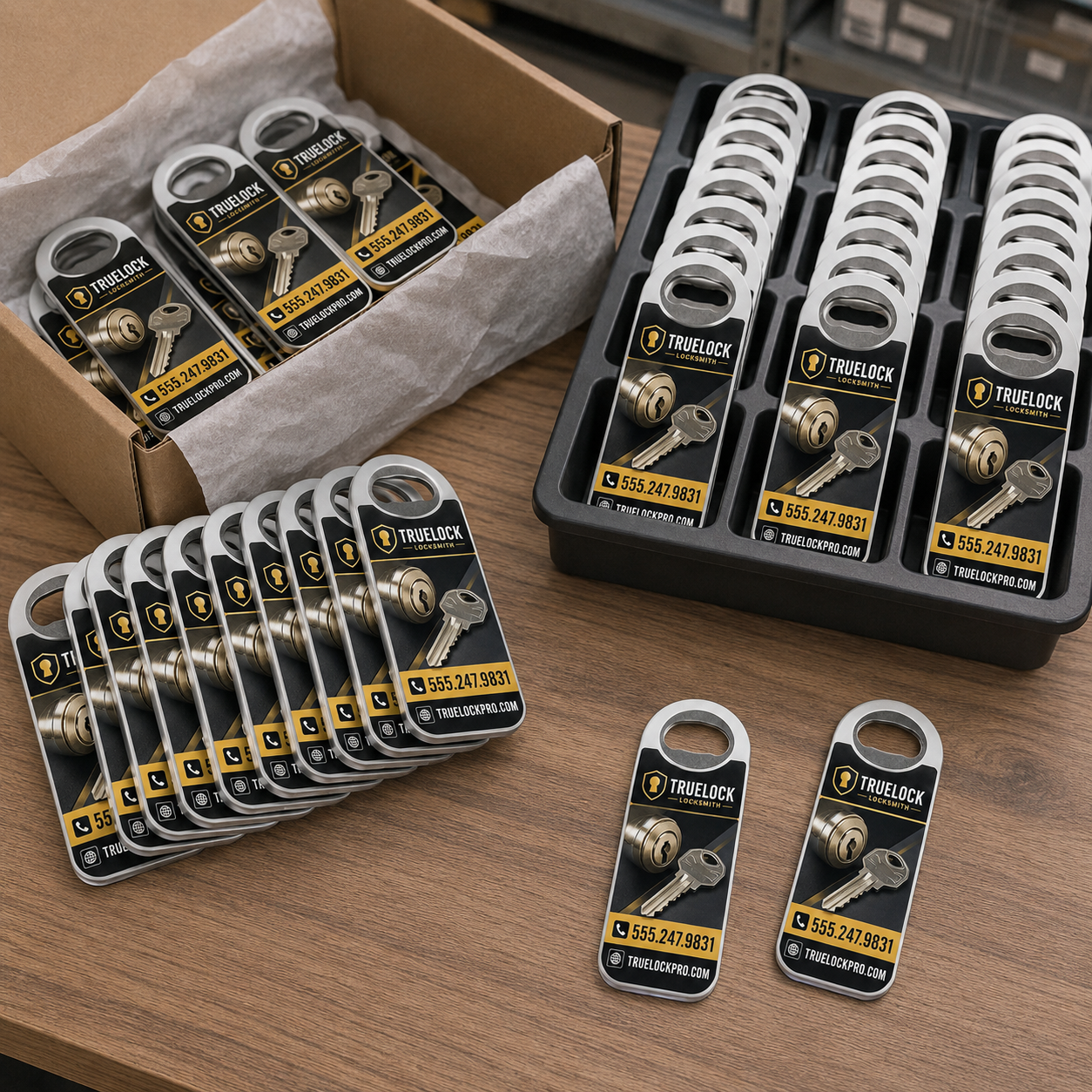 Locksmith Bottle Opener Magnets – bulk order presentation