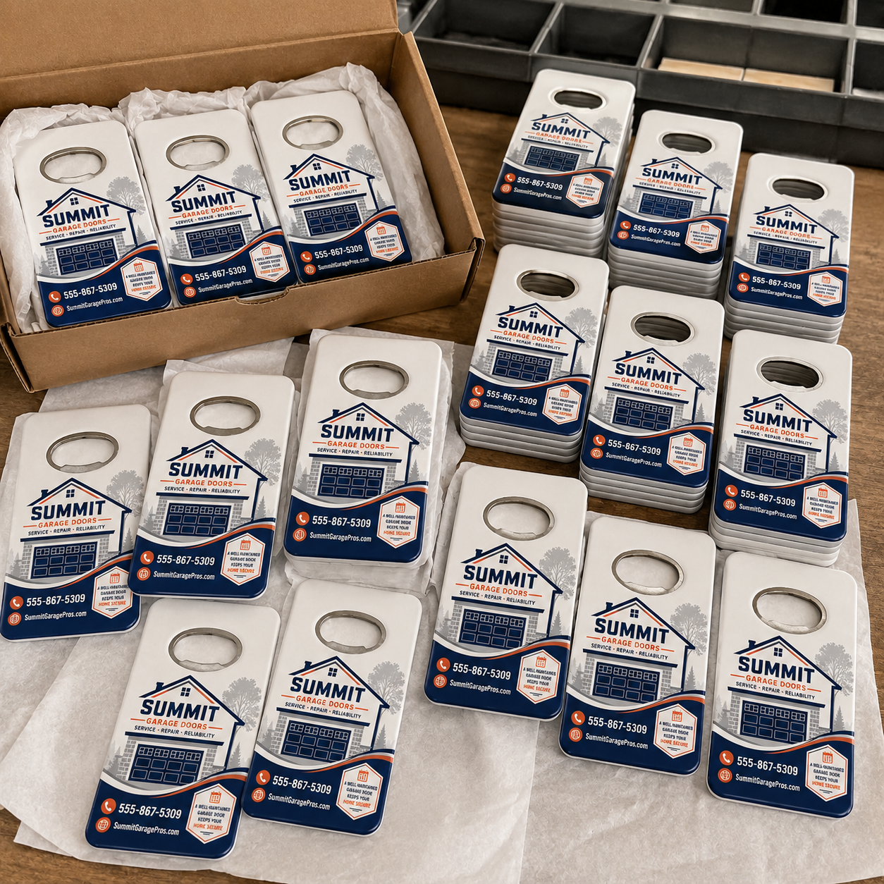 Garage Door Bottle Opener Magnets – bulk order presentation