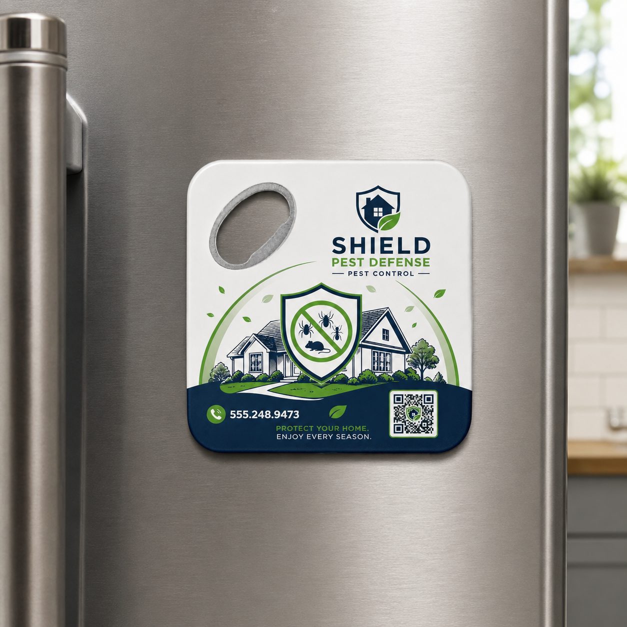 Pest Control Bottle Opener Magnets – magnetic use on a metal surface