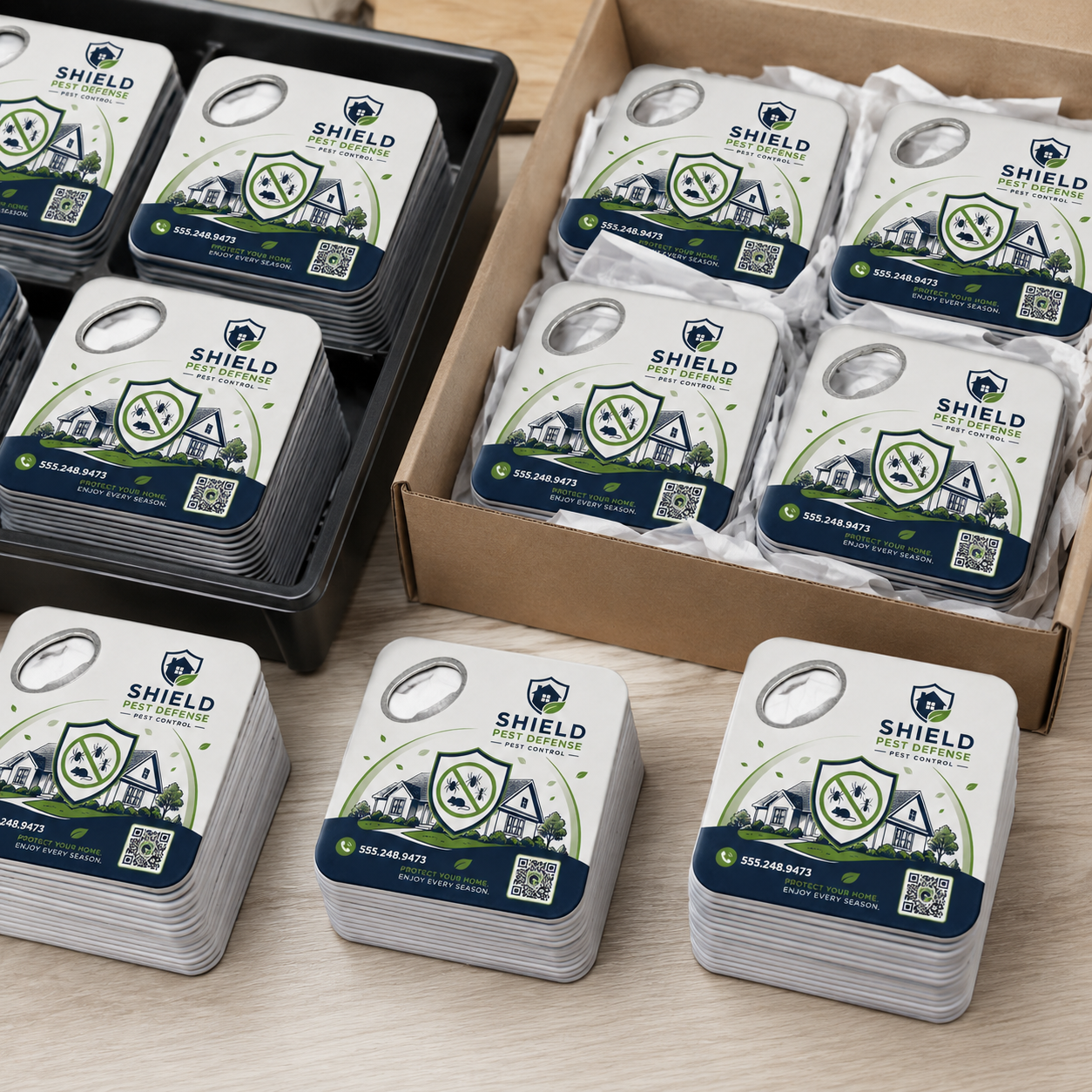 Pest Control Bottle Opener Magnets – bulk order presentation