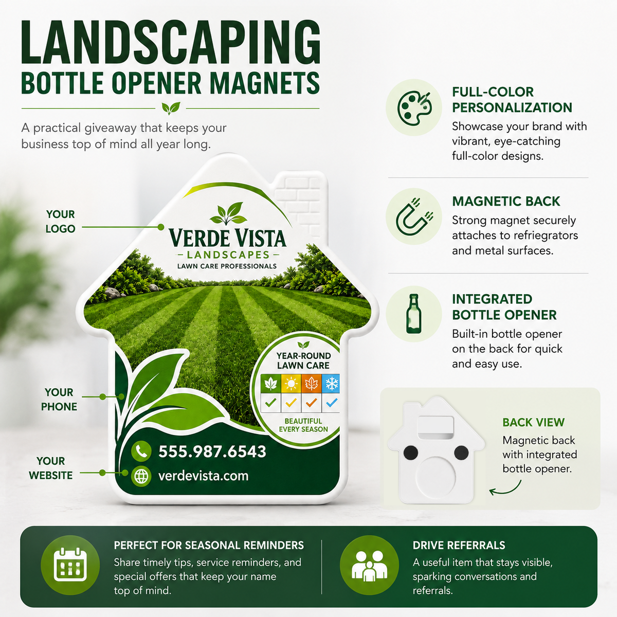 Landscaping Bottle Opener Magnets