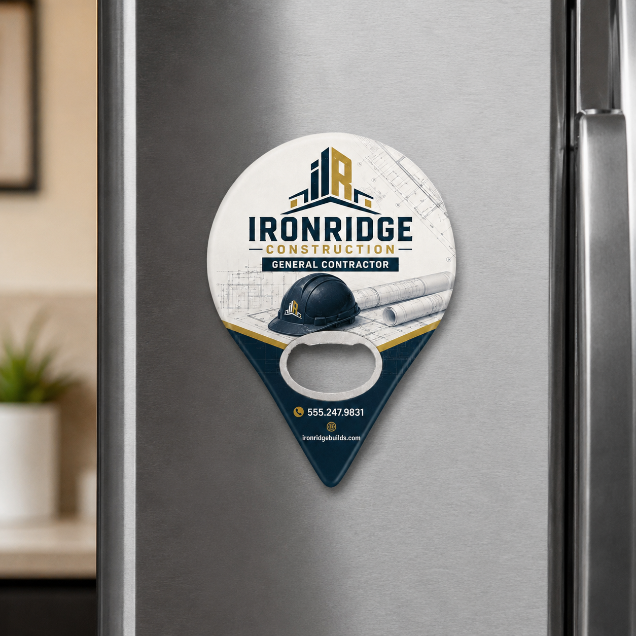 Contractor Bottle Opener Magnets – magnetic use on a metal surface