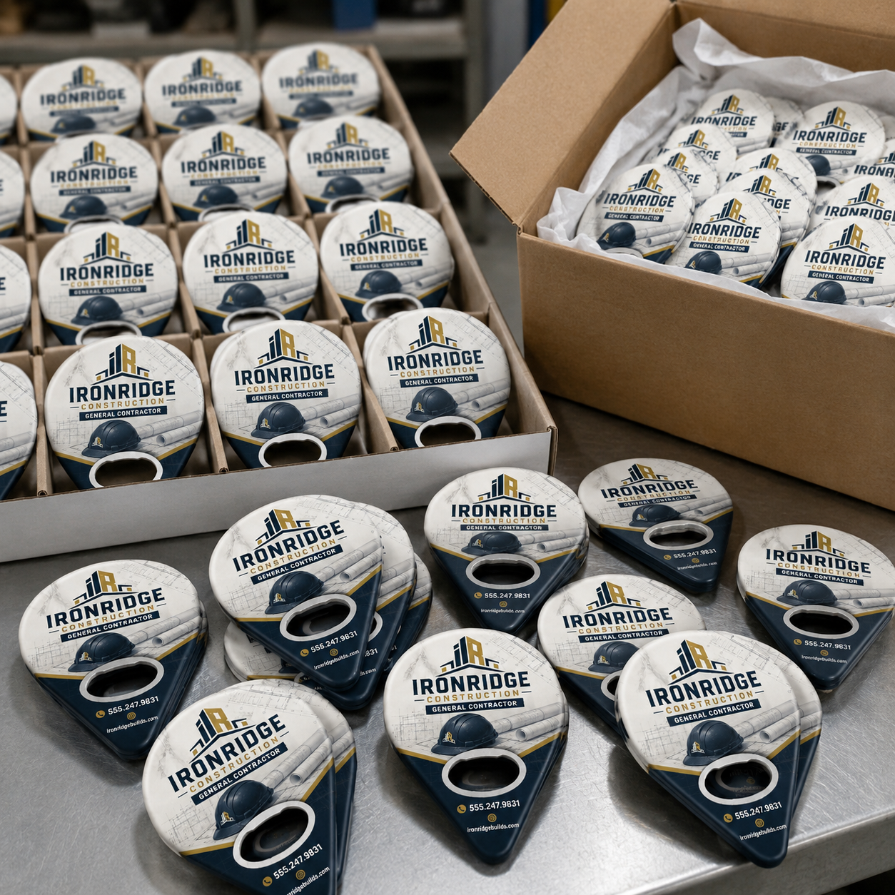 Contractor Bottle Opener Magnets – bulk order presentation