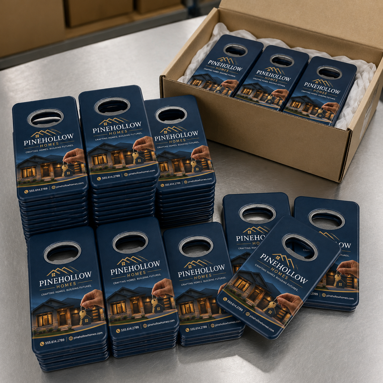Home Builder Bottle Opener Magnets – bulk order presentation