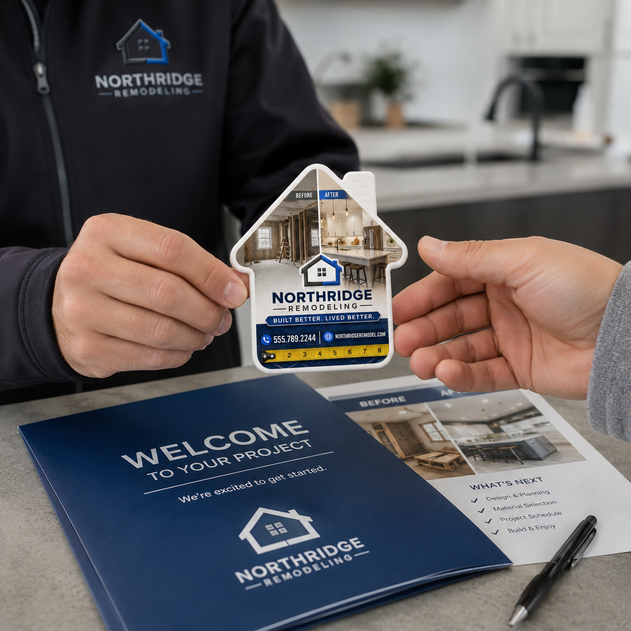 Remodeling Company Bottle Opener Magnets – promotional use scene