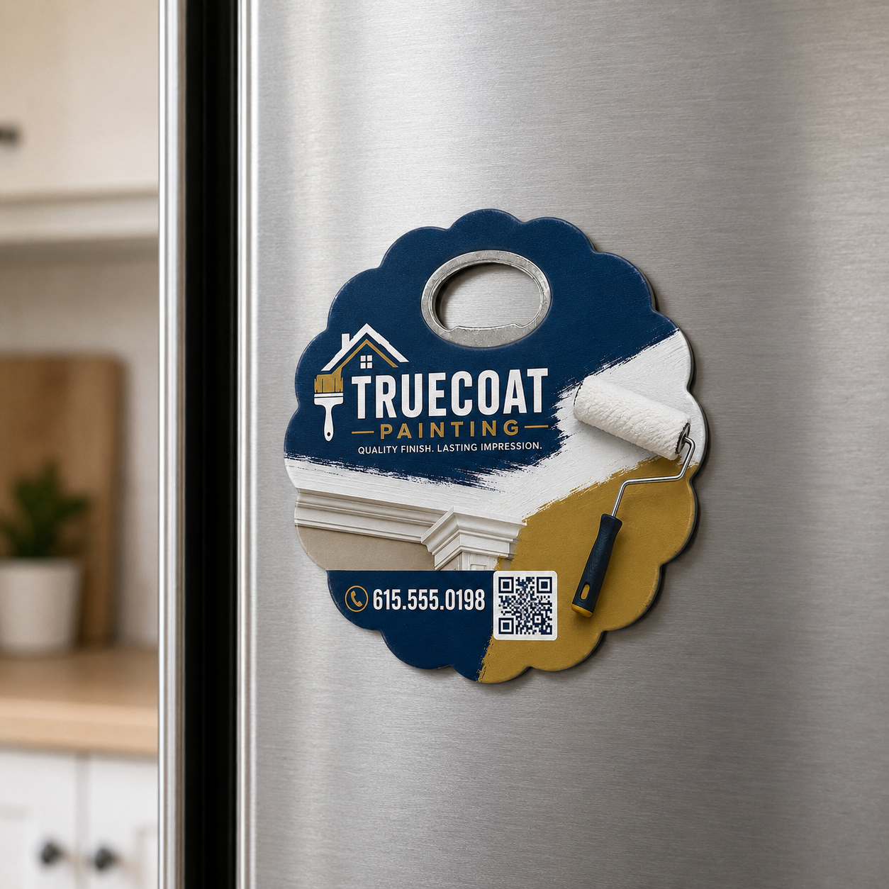 Painting Company Bottle Opener Magnets – magnetic use on a metal surface