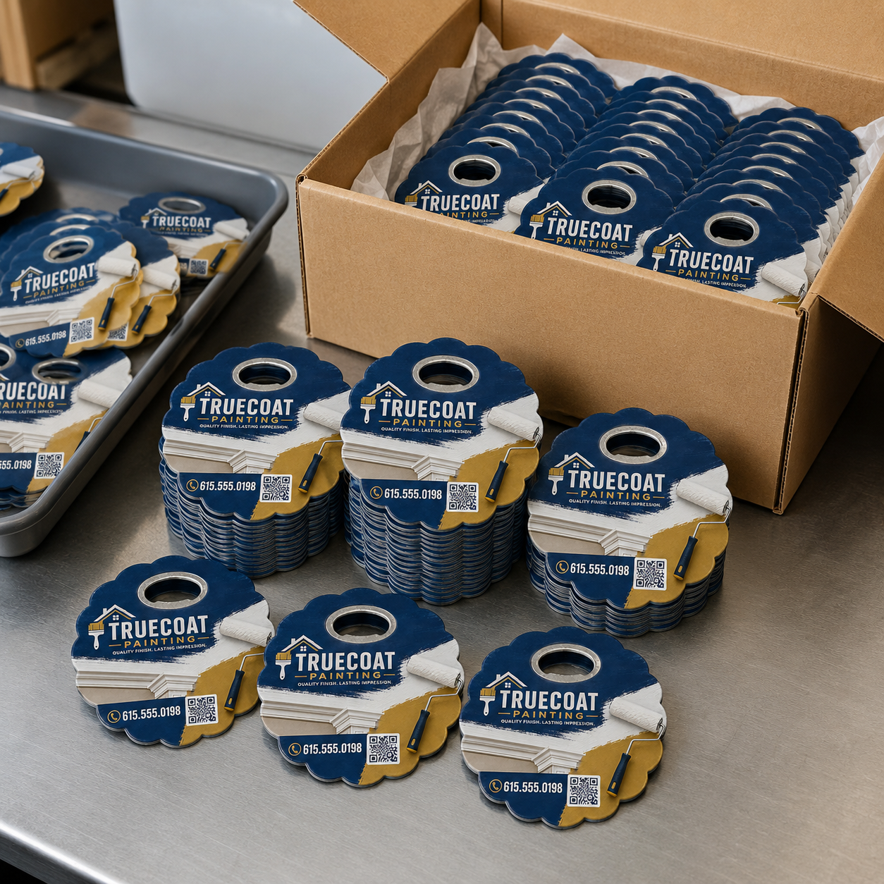 Painting Company Bottle Opener Magnets – bulk order presentation