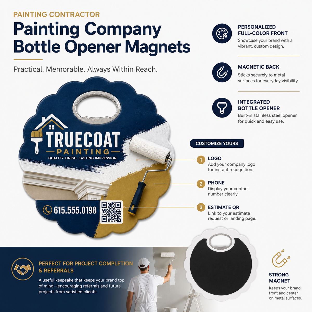Painting Company Bottle Opener Magnets
