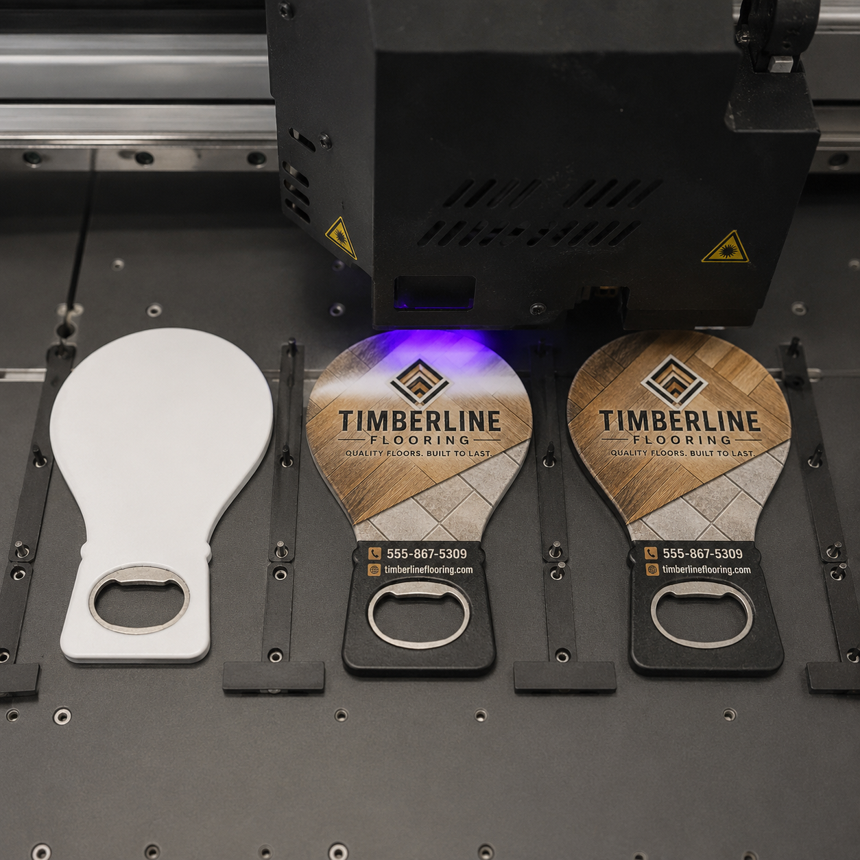 Flooring Company Bottle Opener Magnets – UV printing process