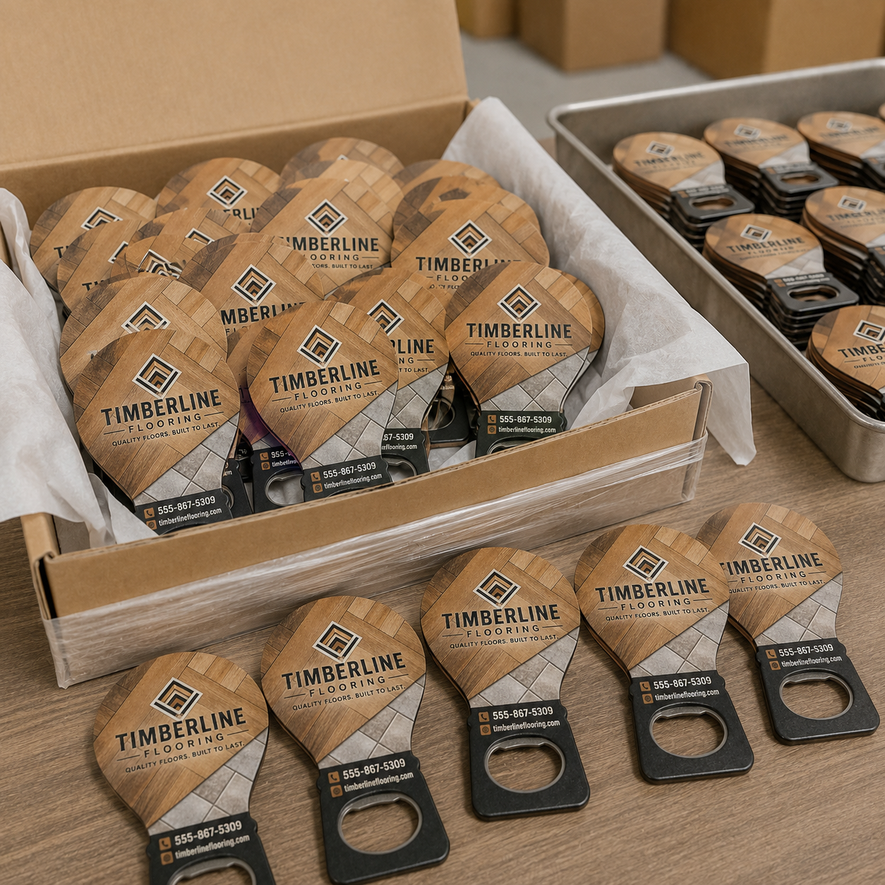 Flooring Company Bottle Opener Magnets – bulk order presentation