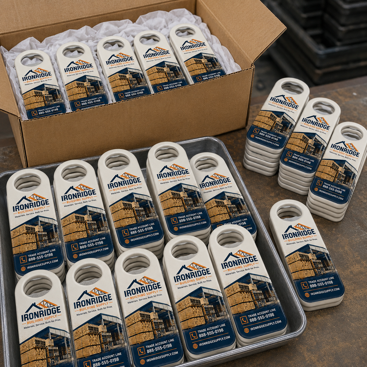 Building Supplier Bottle Opener Magnets – bulk order presentation