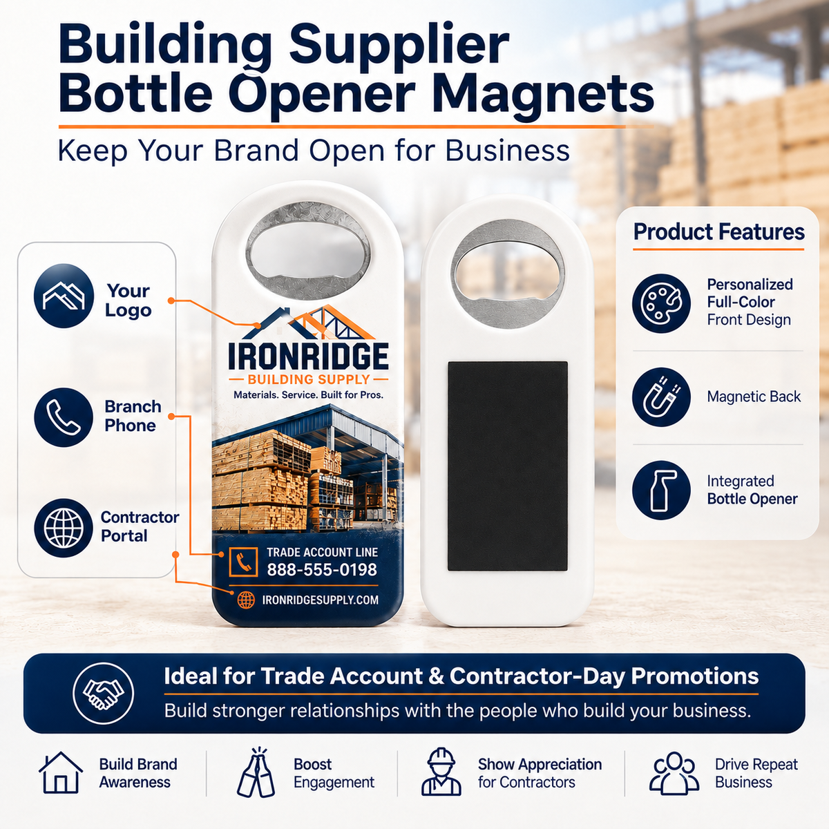 Building Supplier Bottle Opener Magnets