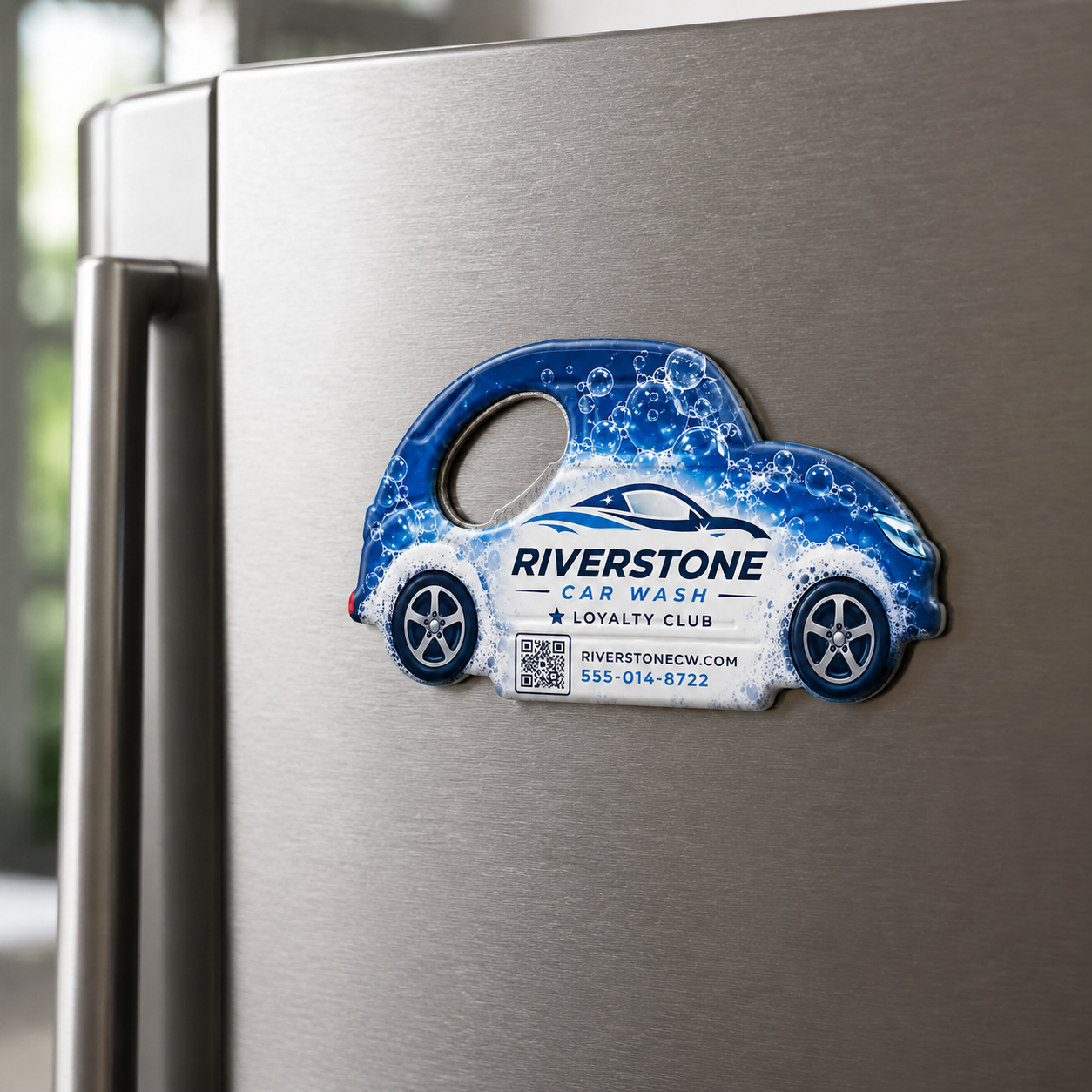 Car Wash Bottle Opener Magnets – magnetic use on a metal surface