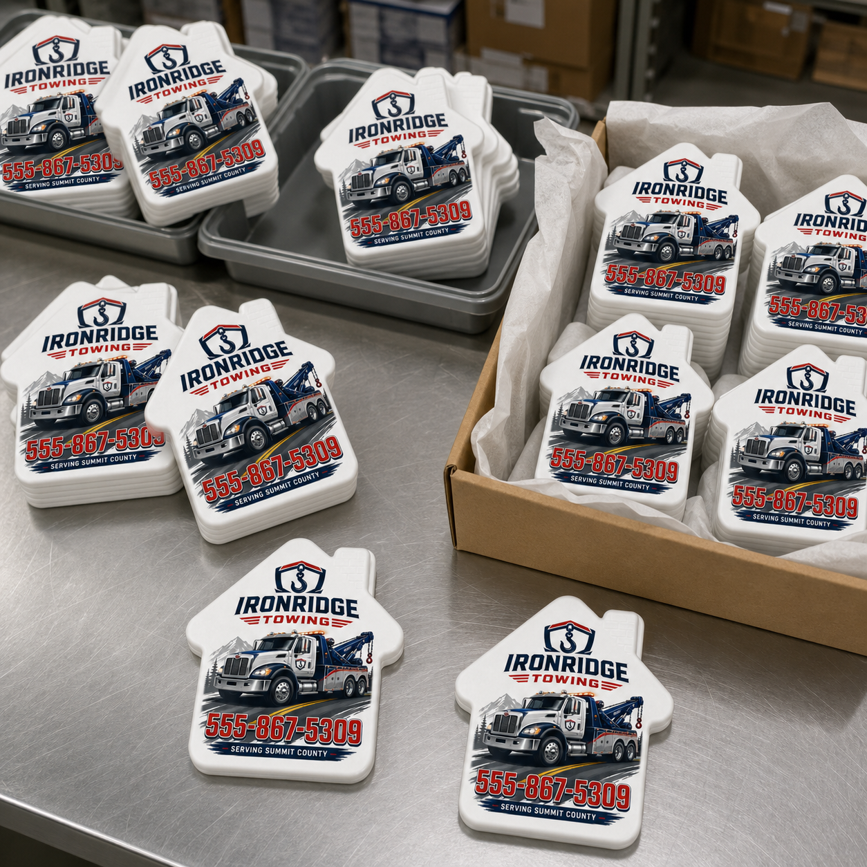 Towing Company Bottle Opener Magnets – bulk order presentation