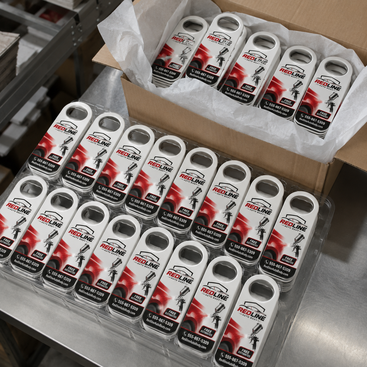 Auto Body Shop Bottle Opener Magnets – bulk order presentation