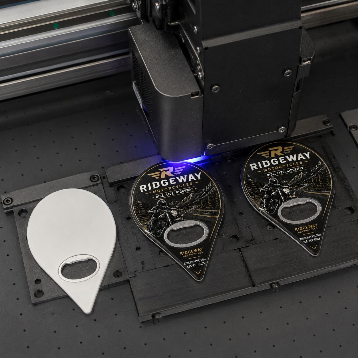 Motorcycle Dealer Bottle Opener Magnets – UV printing process