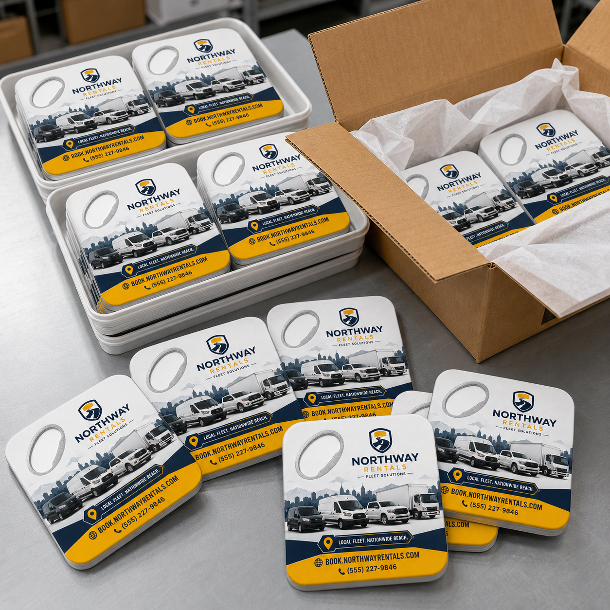 Vehicle Rental Bottle Opener Magnets – bulk order presentation