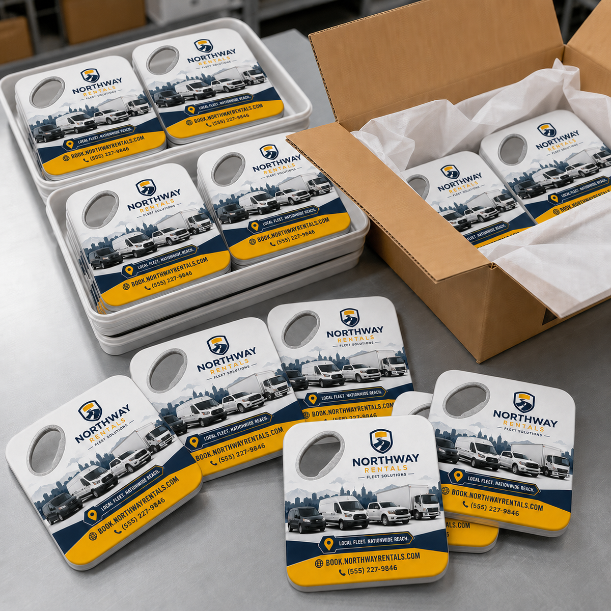 Vehicle Rental Bottle Opener Magnets