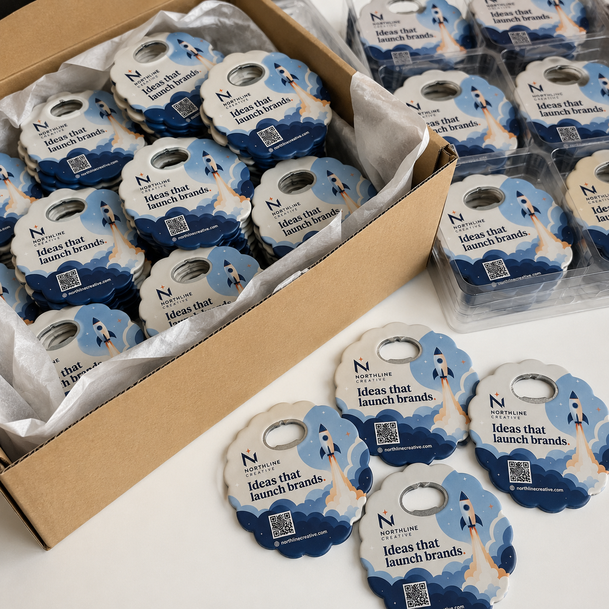 Marketing Agency Bottle Opener Magnets – bulk order presentation