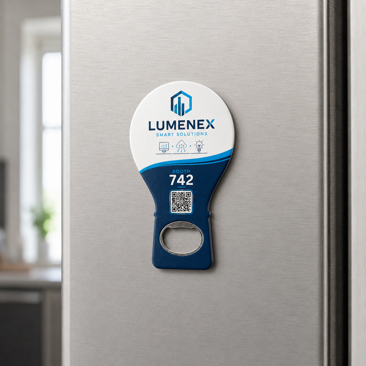 Trade Show Bottle Opener Magnets – magnetic use on a metal surface