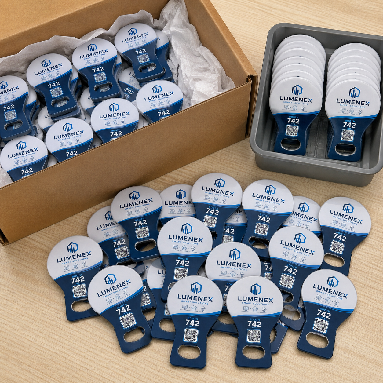 Trade Show Bottle Opener Magnets – bulk order presentation