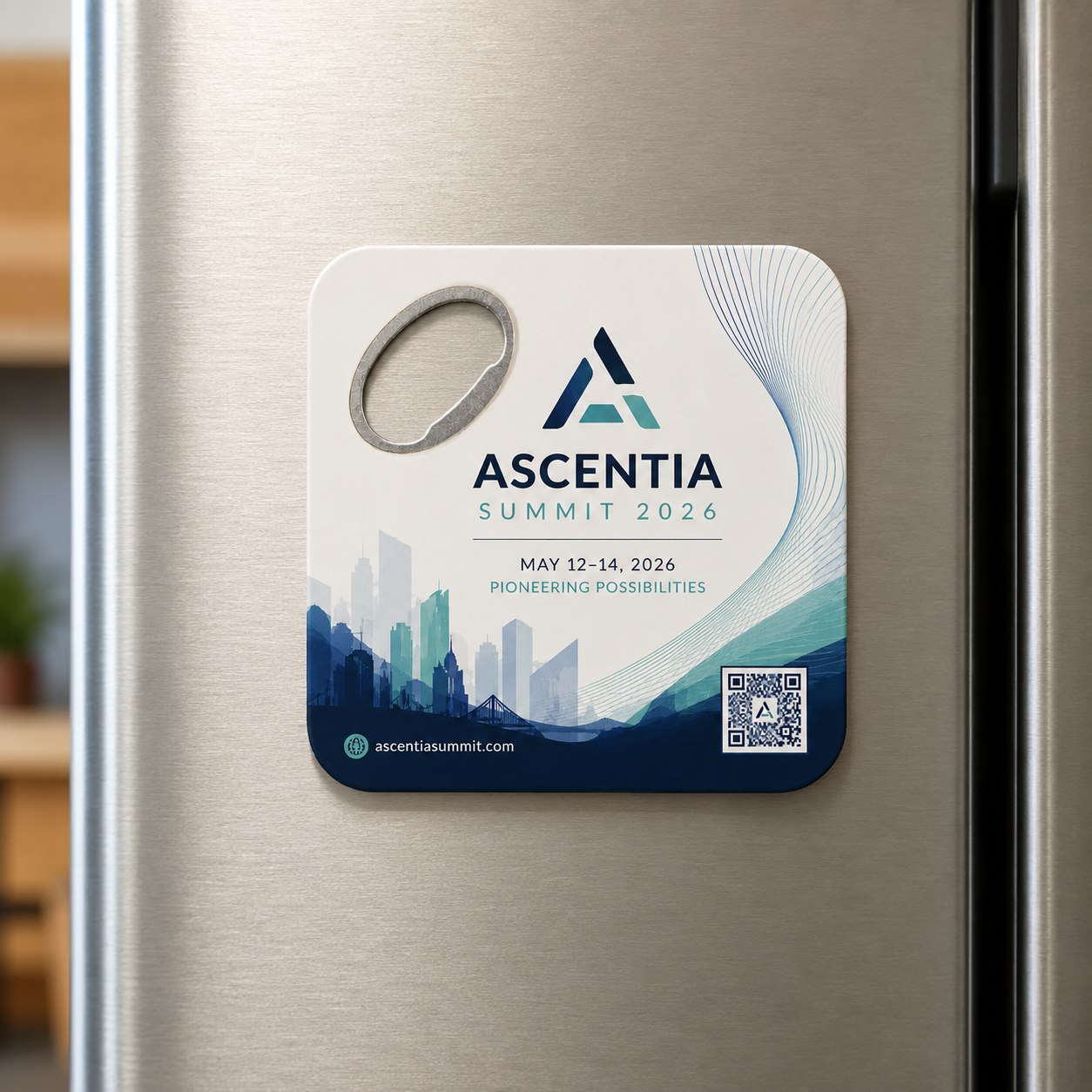 Conference Bottle Opener Magnets – magnetic use on a metal surface