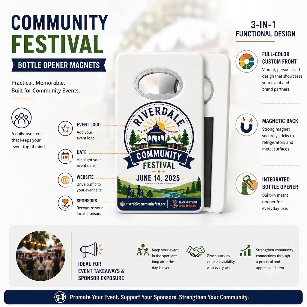 Community Festival Bottle Opener Magnets